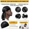 Wave Pomade for Men Strong Hold Easy Wash Hair Cream Grease, Promotes Layered Waves, Moisture, Shine, Brush and Durag Cap Set view 4
