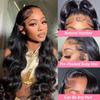 13x6 Body Wave Lace Front Wigs Human Hair 180% Density 30 Inch Body Wave HD Transparent Frontal Wig Glueless Pre Plucked with Baby Hair Natural Black Body Wave Wig for Women Brazilian Virgin Hair view 2