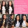 13x6 Body Wave Lace Front Wigs Human Hair 180% Density 30 Inch Body Wave HD Transparent Frontal Wig Glueless Pre Plucked with Baby Hair Natural Black Body Wave Wig for Women Brazilian Virgin Hair view 4