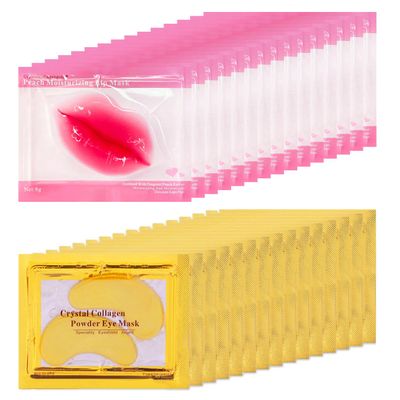 30 Pairs Lip Mask & Eye Mask, 24K Gold Crystal Gel Collagen Eye Patches, Bachelorette Party Favors, Bachelorette Party Accessories, Party Favors Adults, Bridesmaid Gifts, Bulk Gifts, Mini Gifts