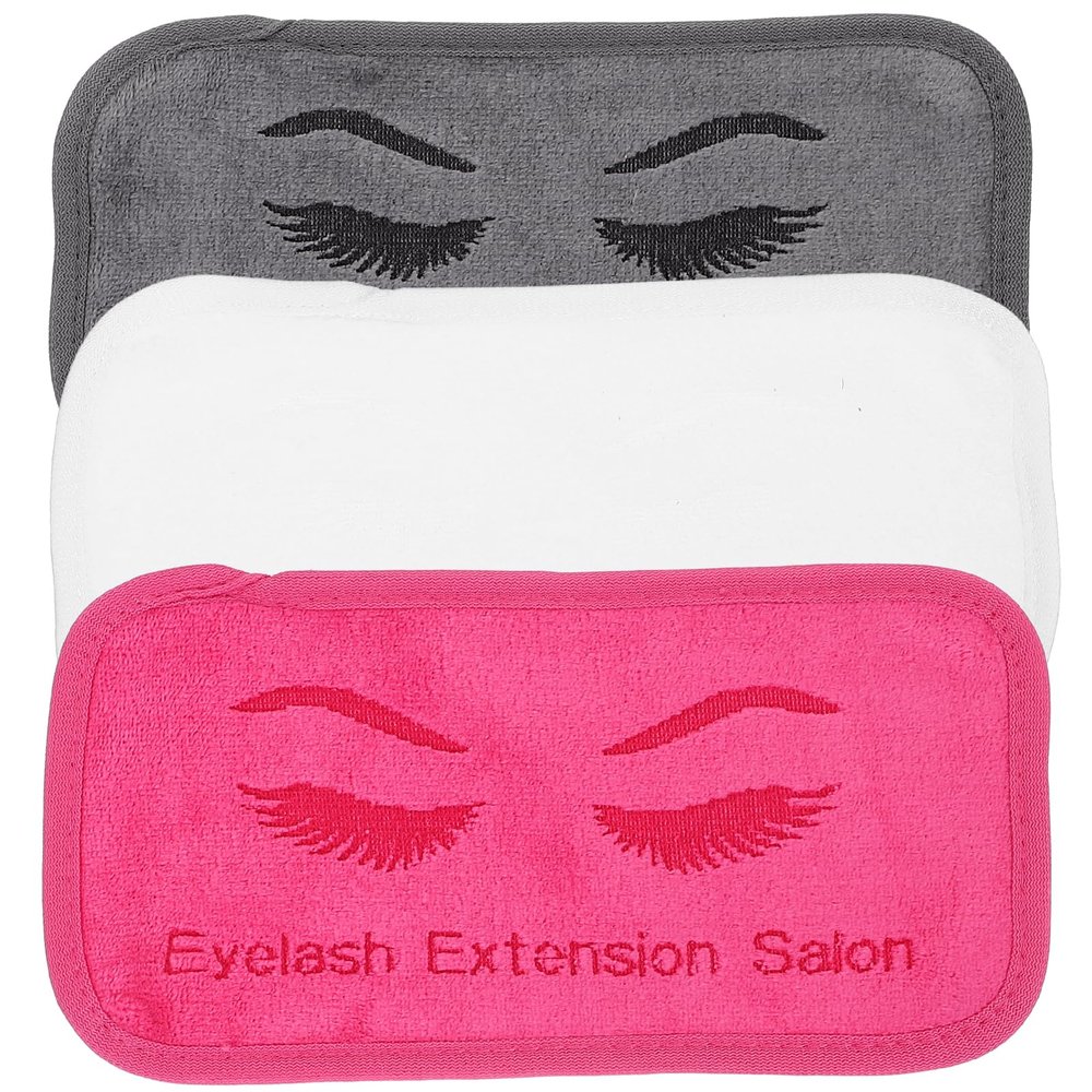 FOMIYES 3Pcs Eyelash Extension Forehead Pads - Soft Cloth Lash Accessories for Lash Techs, Reusable Eyelash Grafting Mat for Home Use