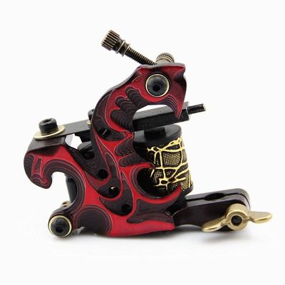 1 Pcs Of Red Alloy 10 Wrap Coils Tattoo Machine For Liner Shader