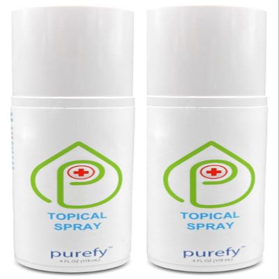 PUREFY Topical Spray (4oz, 2pk) Soothing Face & Body Skin Spray, Purefypro Dermal HOCL Technology, Natural Skincare Support Redness, Irritations, Eyelid Eyelash Bumps, Dry Skin, Athletic Itch