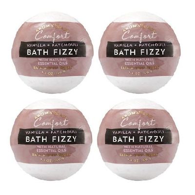 White Barn Bath Fizzy Comfort - Vanilla & Patchouli 4oz [4-Pack]