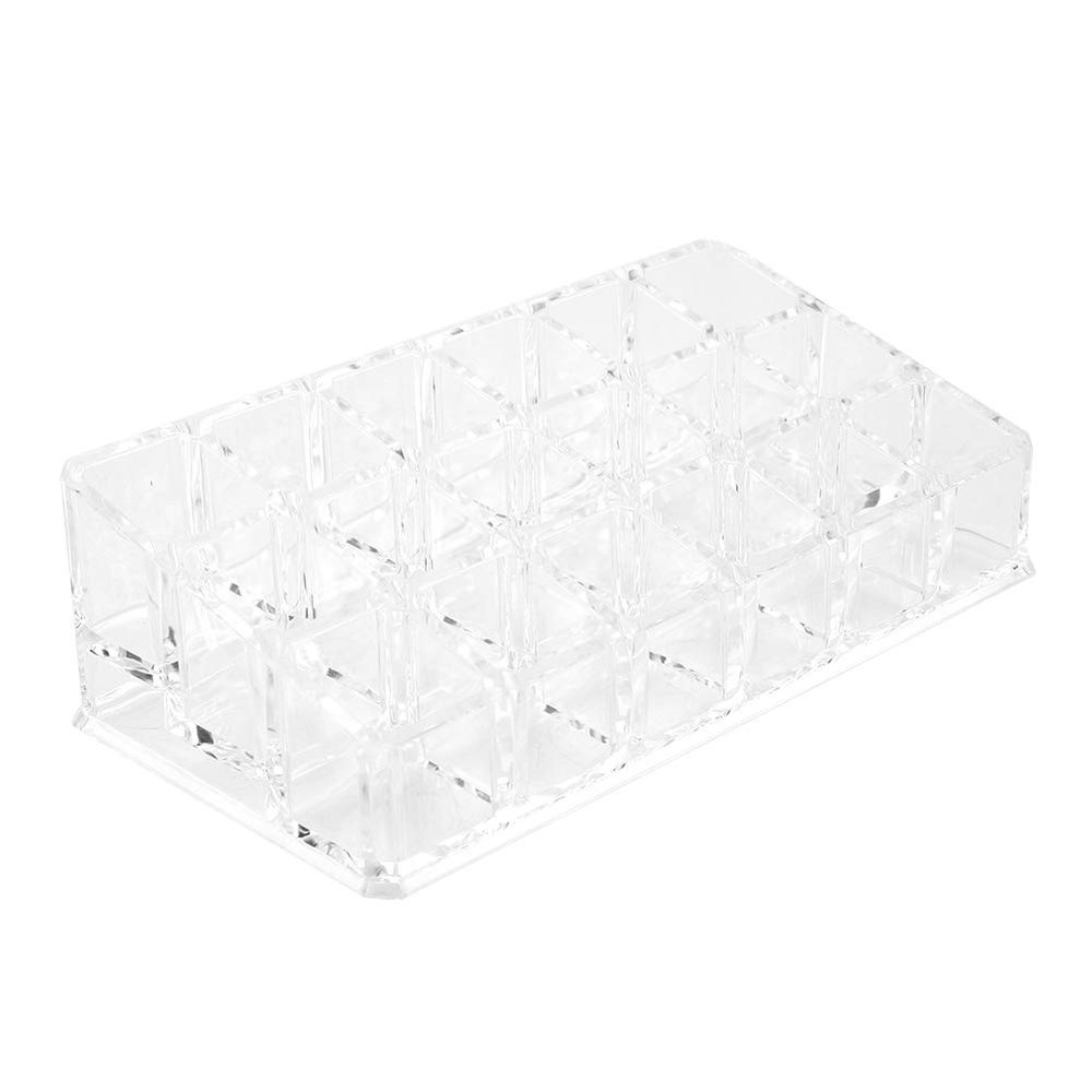 Acouto Lipstick Organizer Portable 18 Slots Mini Cabinets Drawer Jewelry Makeup Cosmetic Storage Box Lip Gloss Holder Perfume Organizer Clear
