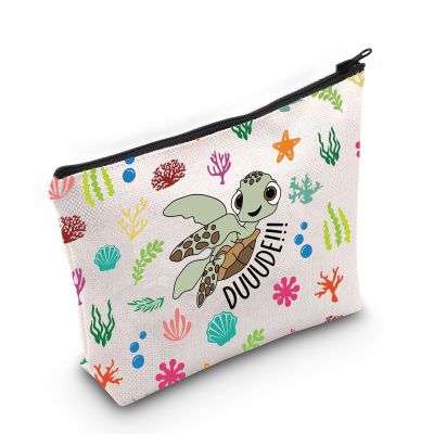 MNIGIU Nemo Dory Movie Merchandise Squirt Lover Gift Dude Squirt The Turtle Quote Makeup Zipper Pouch (duuude bag)
