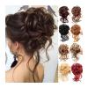 Bun Hair Piece for Women Messy Bun Hair Piece Scrunchie Tousled Updo Hair Extensions Elastic Band Hairpieces Curly Wavy Ponytail Extensions Synthetic Chignon for Women Girls Hair Bun (Color : AM41-02 view 1