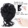Bun Hair Piece for Women Messy Bun Hair Piece Scrunchie Tousled Updo Hair Extensions Elastic Band Hairpieces Curly Wavy Ponytail Extensions Synthetic Chignon for Women Girls Hair Bun (Color : AM41-02 view 4