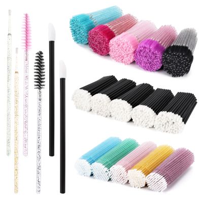 1500 PCS Disposable Mascara Applicators And Lip Applicators And Micro Cotton Swabs, 500 Spoolies Mascara Wands 500 Lip Brushes 500 Micro Swabs Colorful Disposable Brushes Makeup Applicator Tool