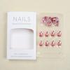24 Pcs Halloween Press on Nails Short Square Fake Nails French Nude Pink Spider Pattern False Nails with Glitter Bloodstain Designs Nail Tips Glossy Full Cover Nails for Women Girls Halloween Nails view 3