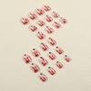 24 Pcs Halloween Press on Nails Short Square Fake Nails French Nude Pink Spider Pattern False Nails with Glitter Bloodstain Designs Nail Tips Glossy Full Cover Nails for Women Girls Halloween Nails view 4