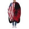 Albanian Roots American Flag Salon Barber Cape - Professional Hairdressing Waterproof Hair Cutting Cape With Adjustable Snap Closure-Haircut Apron For Hair Stylist And Home Use-55''X66'' view 2