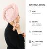 ROLSHOL Extra Large 4 Pack Microfiber Hair Towel Wrap for Women Super Absorbent & Quick Dry Hair Drying Towels with Button, Hair Turbans for Curly Hair Long & Short Hair - Anti-Frizz view 3