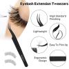 Ms.Queen Eyelash Extension Tweezers,Microfiber Tip Curved Lash Tweezers for Volume, Isolation& Classic Lashes Extensions,Black view 3