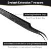 Ms.Queen Eyelash Extension Tweezers,Microfiber Tip Curved Lash Tweezers for Volume, Isolation& Classic Lashes Extensions,Black view 4