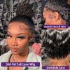 Real SKINLIKE HD 360 Lace Front Wigs Human Hair Deep Wave Wig 360 Full Lace Human Hair Wigs HD Crystal Lace Frontal Curly Wigs for Women 150% Density Pre Plucked with Baby Hair Natural Color view 4