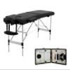 Massage Table, 2 Fold Lash Bed, Massage Bed Portable for Eyelash Extensions, Wide Massage Table with Carrying Bag, Massage Tables with Face Cradle & Handle, Portable Chiropractic Table - Black view 1