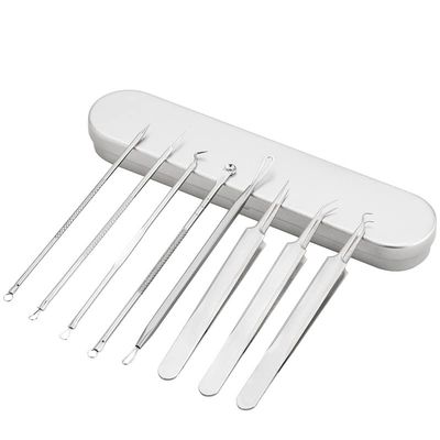 Blackhead Remover 8PCS Stainless Steel Pimple Popper Tool Kit with Portable Metal Case Whitehead Blemish Removal Tool