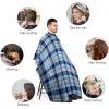 Blue Buffalo Plaid Professional Hair Cutting Cape Salon Barber Apron with Adjustable Snap Closure view 3