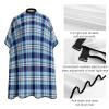 Blue Buffalo Plaid Professional Hair Cutting Cape Salon Barber Apron with Adjustable Snap Closure view 4