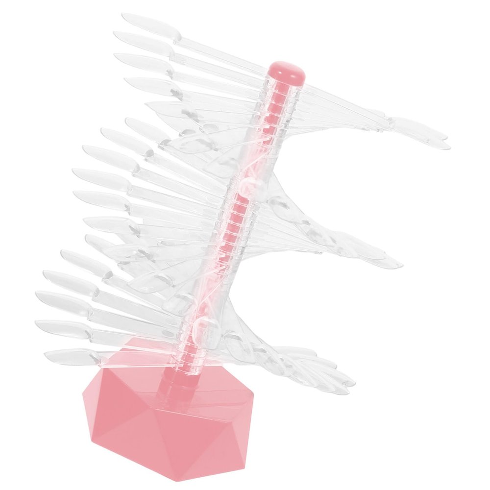 Spiral Nail Display Stand Holder for 60 Nail Tips Acrylic Pink