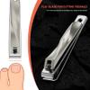 BEZOX Toe Nail Clippers for Women - Straight Blade Toenail Clipper and Curved Blade Fingernail Clippers - Premium Nail Trimmer Cutter for Thick Nails for Seniors - Champagne view 2