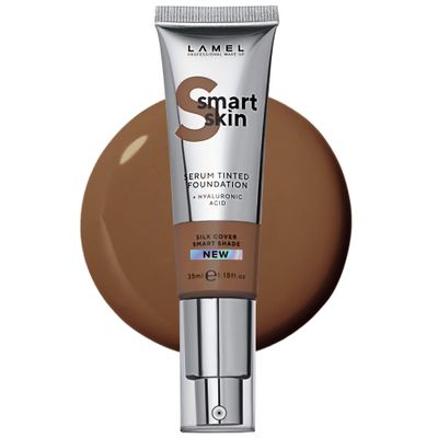 LAMEL Smartskin Serum Tinted Foundation - Hydrating & Nourishing - Hypoallergenic & Skin-Caring - Color Correcting - Anti-Aging Formula with Hyaluronic Acid, 411-1,18 fl.oz