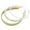 VOCOSTE 3pcs Fashion Headbands Set, Different Designs Headbands, Pleated Headbands, Solid Color Hairbands, Faux Pearl Hair Accessories for Women Party Green view 1