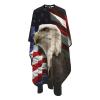 American Flag Bald Eagle Salon Barber Cape - Professional Hairdressing Waterproof Hair Cutting Cape With Adjustable Snap Closure-Haircut Apron For Hair Stylist And Home Use-55''X66'' view 1