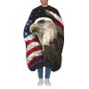 American Flag Bald Eagle Salon Barber Cape - Professional Hairdressing Waterproof Hair Cutting Cape With Adjustable Snap Closure-Haircut Apron For Hair Stylist And Home Use-55''X66'' view 2