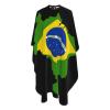 Brazil Flag Map Salon Barber Cape - Professional Hairdressing Waterproof Hair Cutting Cape With Adjustable Snap Closure-Haircut Apron For Hair Stylist And Home Use-55''X66'' view 1