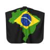 Brazil Flag Map Salon Barber Cape - Professional Hairdressing Waterproof Hair Cutting Cape With Adjustable Snap Closure-Haircut Apron For Hair Stylist And Home Use-55''X66'' view 3