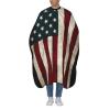 American Flag Salon Barber Cape - Professional Hairdressing Waterproof Hair Cutting Cape With Adjustable Snap Closure-Haircut Apron For Hair Stylist And Home Use-55''X66'' view 2