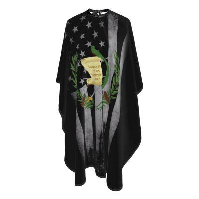 Coat Of Arms Guatemala Usa Flag Salon Barber Cape - Professional Hairdressing Waterproof Hair Cutting Cape With Adjustable Snap Closure-Haircut Apron For Hair Stylist And Home Use-55''X66''