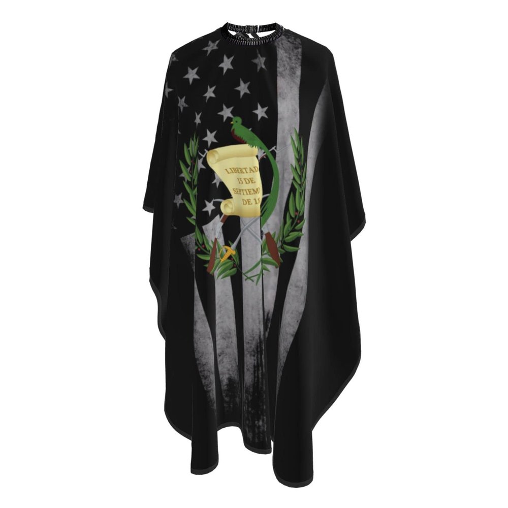 Coat Of Arms Guatemala Usa Flag Salon Barber Cape - Professional Hairdressing Waterproof Hair Cutting Cape With Adjustable Snap Closure-Haircut Apron For Hair Stylist And Home Use-55''X66''
