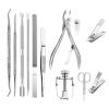 12pcs Stainless Steel Ingrown Toenail Tools Kit, Nail Treatment Pedicure Tools Toenail Clippers Tool Set view 1