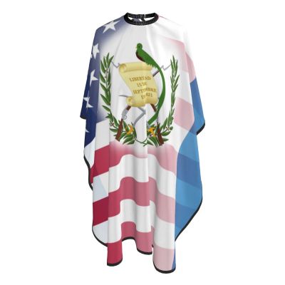 American Flag &Guatemala Salon Barber Cape - Professional Hairdressing Waterproof Hair Cutting Cape With Adjustable Snap Closure-Haircut Apron For Hair Stylist And Home Use-55''X66''