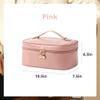 BIVIZKU Portable Cosmetic Makeup Bag, Large Capacity Travel Makeup Case Organizer for Women and Girls Toiletry Bag,Gifts for Travel Holidays Vacation (Pink) view 2