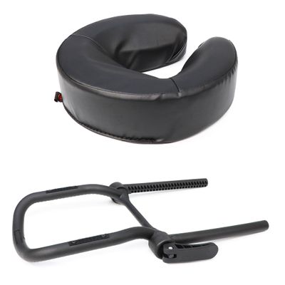 Master Massage Universal Simplicity Adjustable Massage Table Face Cradle and 3.5 Inch Universal Face Cushion/Face Pillow Set - Massage Table/Massage Chair Headrest Platform Set (Black)