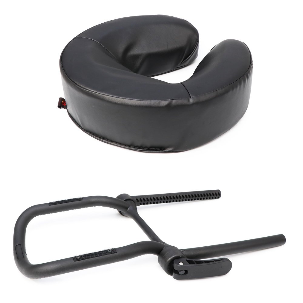 Master Massage Universal Simplicity Adjustable Massage Table Face Cradle and 3.5 Inch Universal Face Cushion/Face Pillow Set - Massage Table/Massage Chair Headrest Platform Set (Black)