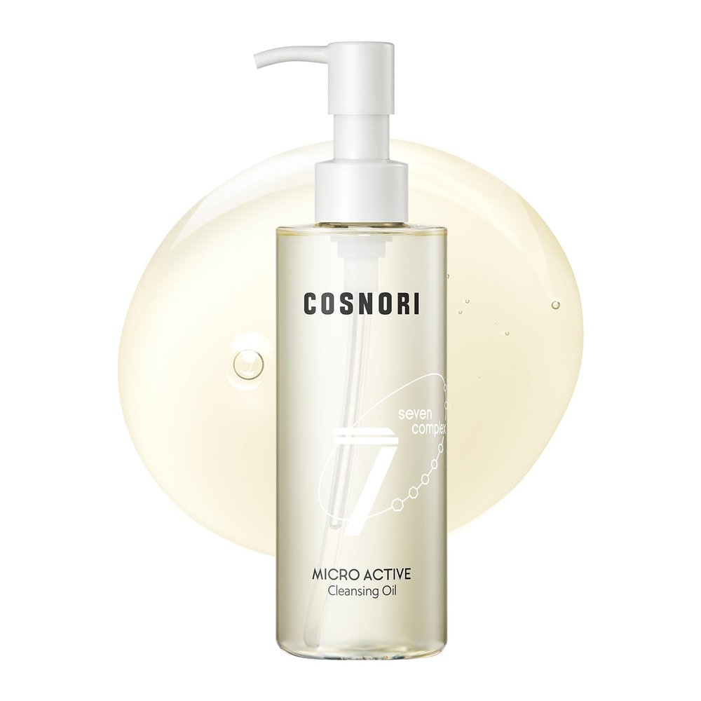 COSNORI 7-Complex Micro Active Cleansing Oil  Korean Vegan Facial Cleansing Oil, Fresh and Light Finish  Gentle Makeup Remover for Face, Hypoallergic, Fermented 7-Oil Complexes, 6.7 fl.oz.