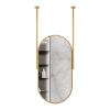 Gold Framed Oval Mirror for Wall - Large Shower Mirror for Bathroom - Ceiling Hanging Home Vanity Shaving Makeup Mirror - Customizable Decorative Mirror - Modern Simple Style ( Size : 40cmx60cm ) view 1