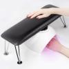 Merterfly Arm Rest for Nails, Sturdy Nails Arm Rest for Nail Tech with Space for Nail Lamp, Reduces Back Pain, Easy Clean Hand Rest for Manicures and Pedicures (Black) view 2