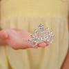 JWICOS Mini Princess Comb Flowers Girls Small Crystal Comb Rhinestone Headband Mini Comb Headpiece Decorations for Women (Silver) view 3