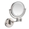 UNICOKA Makeup Mirror with Light, Brushed Nickel Shaving Mirror Wall-Mounted Magnifying Mirror Double Sided Extendable Mirror Premium Vanity Mirror with Touch Switch, USB Rechargeable view 1