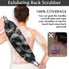 Anezus Exfoliating Back Scrubber Bath Gloves Set, Exfoliating Shower Towel with Shower Gloves for Body Scrub, Back Cleaner Wash Gloves to Remove Dead Skin (Black) view 4