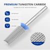 AIRSEE Tungsten Carbide 5 in 1 Acrylic Nail Drill Bit Efile Electric File Machine Head Tip for Manicure Polishing Fast Remove Gel 3/32" Shank 2 Way Professional Tech Use Silver Medium-M+F+XF view 2