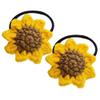 2Pcs Set Hair Ties For Girls, Handmade Cotton Sunflower Hair Rope, Tied Hair Yellow Flower Elastic Hair Bands, Lovely Ponytail Holder Hair Circl, Crochet Cute Hair Accessories for Women Girls view 1