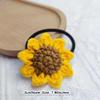 2Pcs Set Hair Ties For Girls, Handmade Cotton Sunflower Hair Rope, Tied Hair Yellow Flower Elastic Hair Bands, Lovely Ponytail Holder Hair Circl, Crochet Cute Hair Accessories for Women Girls view 2