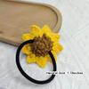 2Pcs Set Hair Ties For Girls, Handmade Cotton Sunflower Hair Rope, Tied Hair Yellow Flower Elastic Hair Bands, Lovely Ponytail Holder Hair Circl, Crochet Cute Hair Accessories for Women Girls view 3